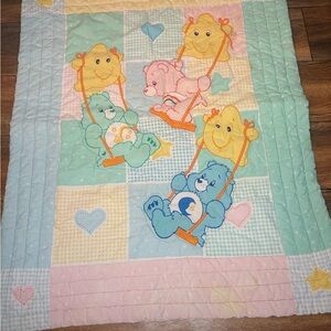 Vintage Care Bear Baby Quilt